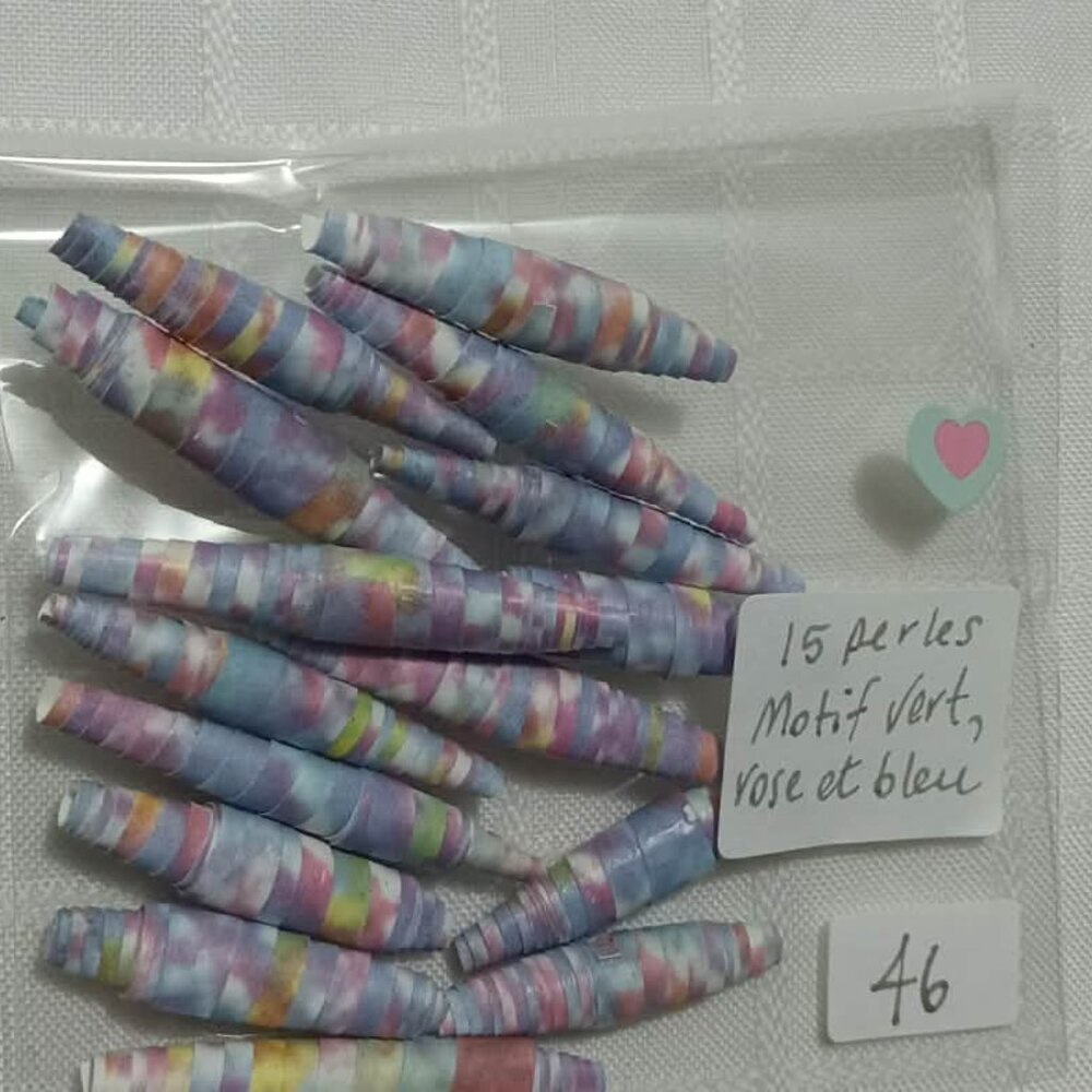 One-of-a-kind handmade/hand rolled paper beads/jewelry making/craft supplies/DIY